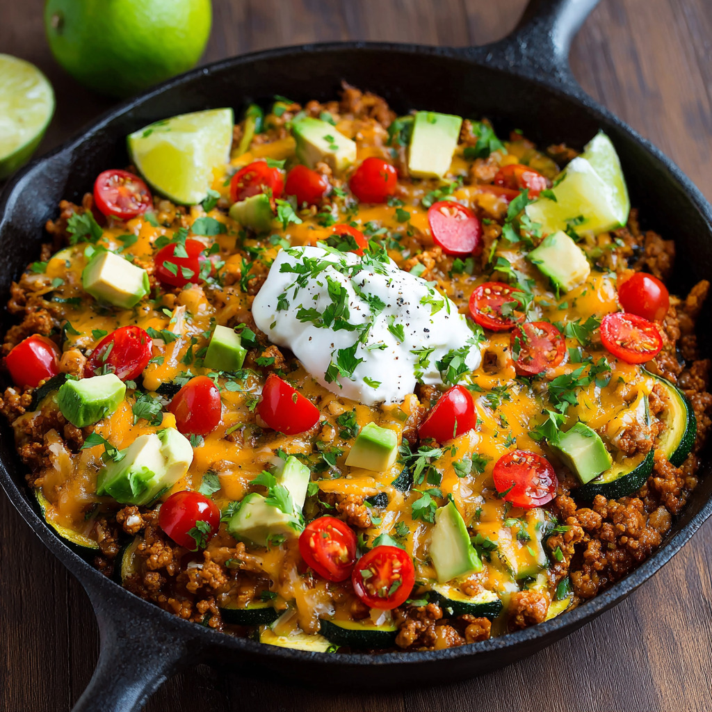 One-Pan Taco Zucchini Skillet