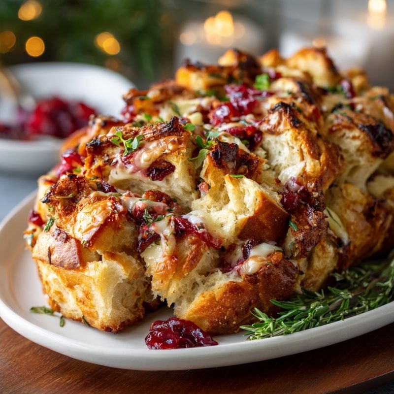 Irresistible Cranberry Brie Sourdough Pull Apart Bread