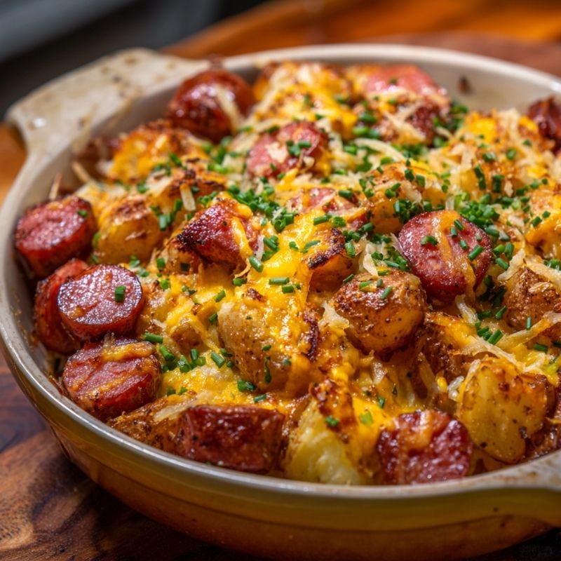 Comforting Cheesy Ranch Potatoes and Smoked Sausage