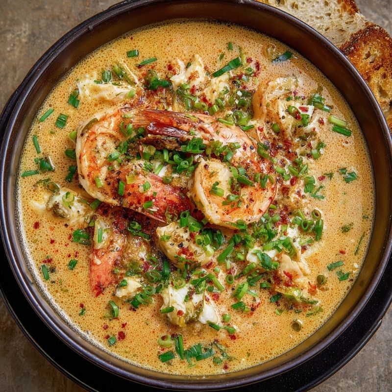 Decadent Creamy Crab And Shrimp Seafood Bisque