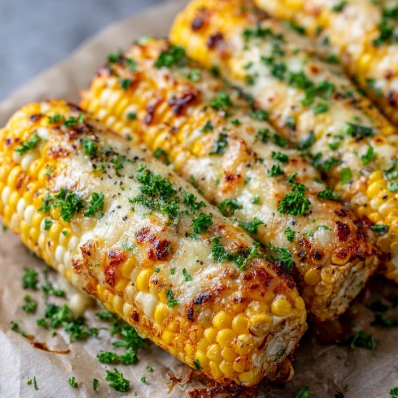 Golden Cheesy Garlic Butter Corn