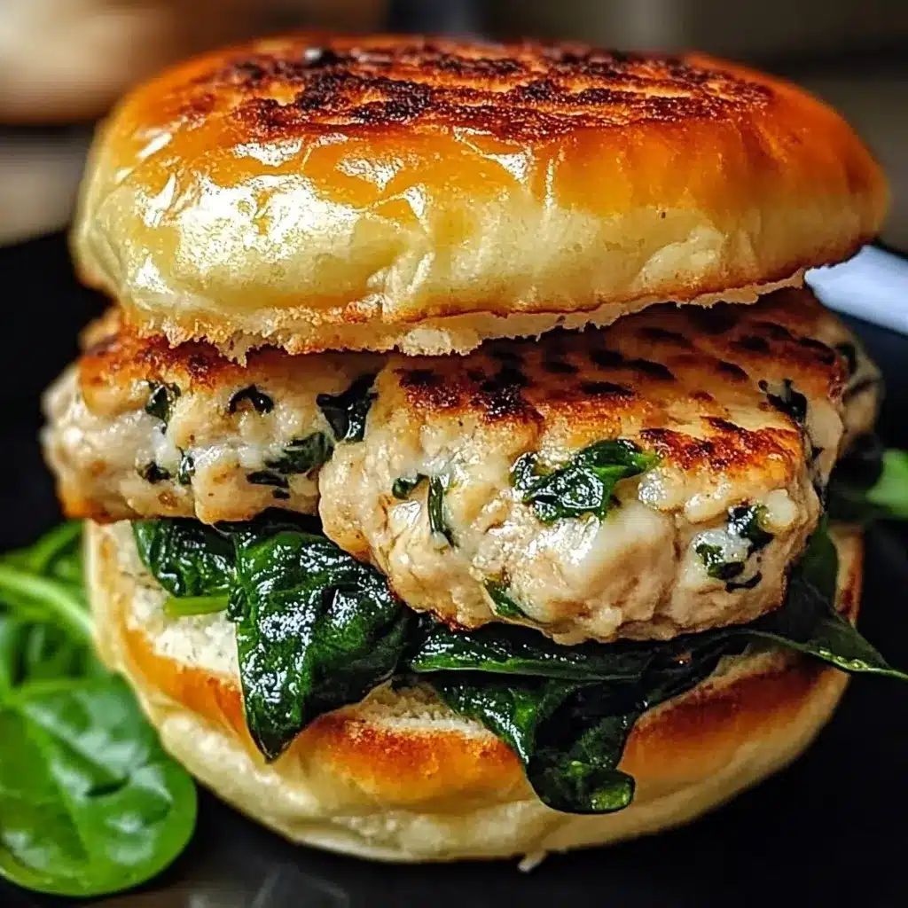 Gourmet White Cheddar And Spinach Chicken Burgers
