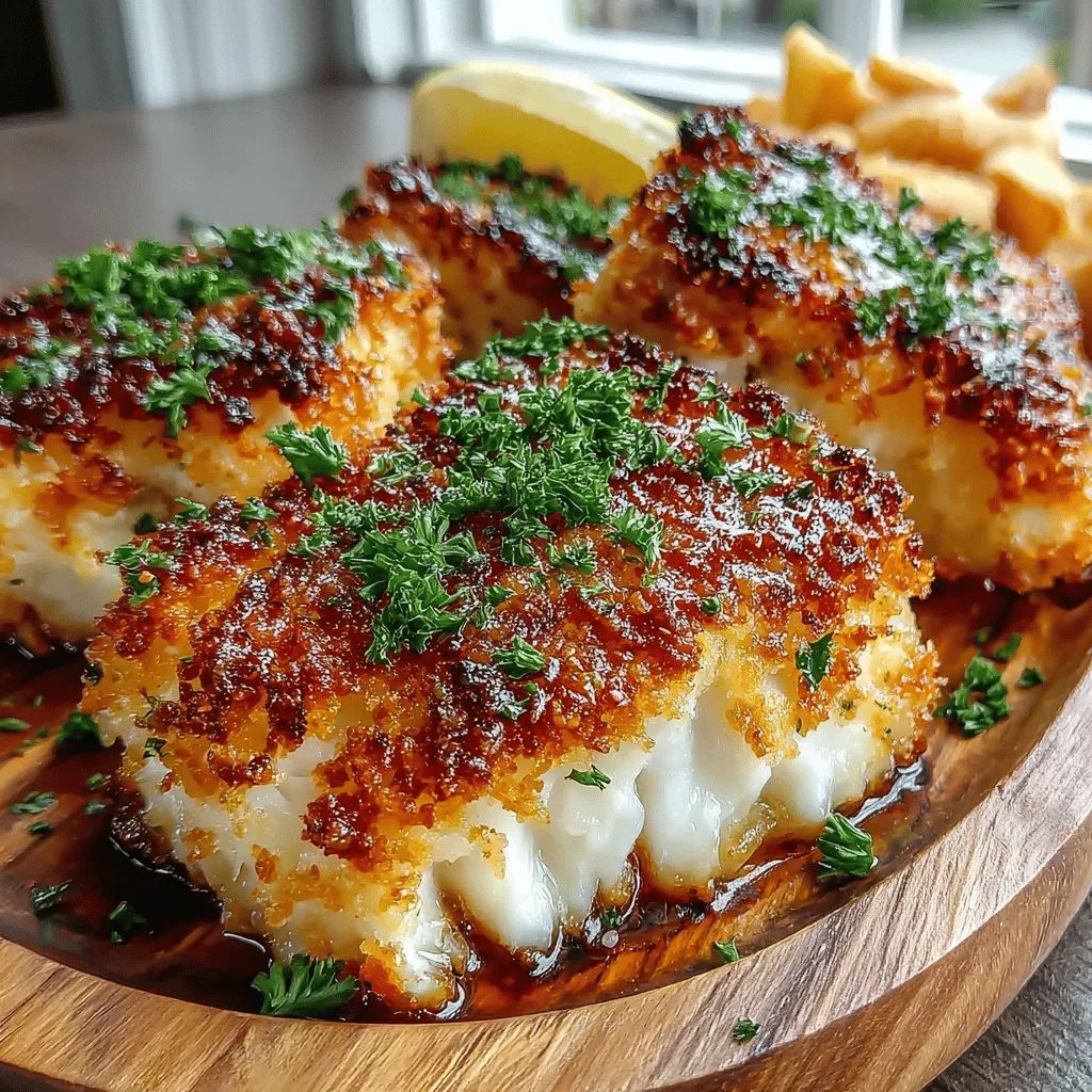 Savory Garlic Parmesan Crusted Halibut