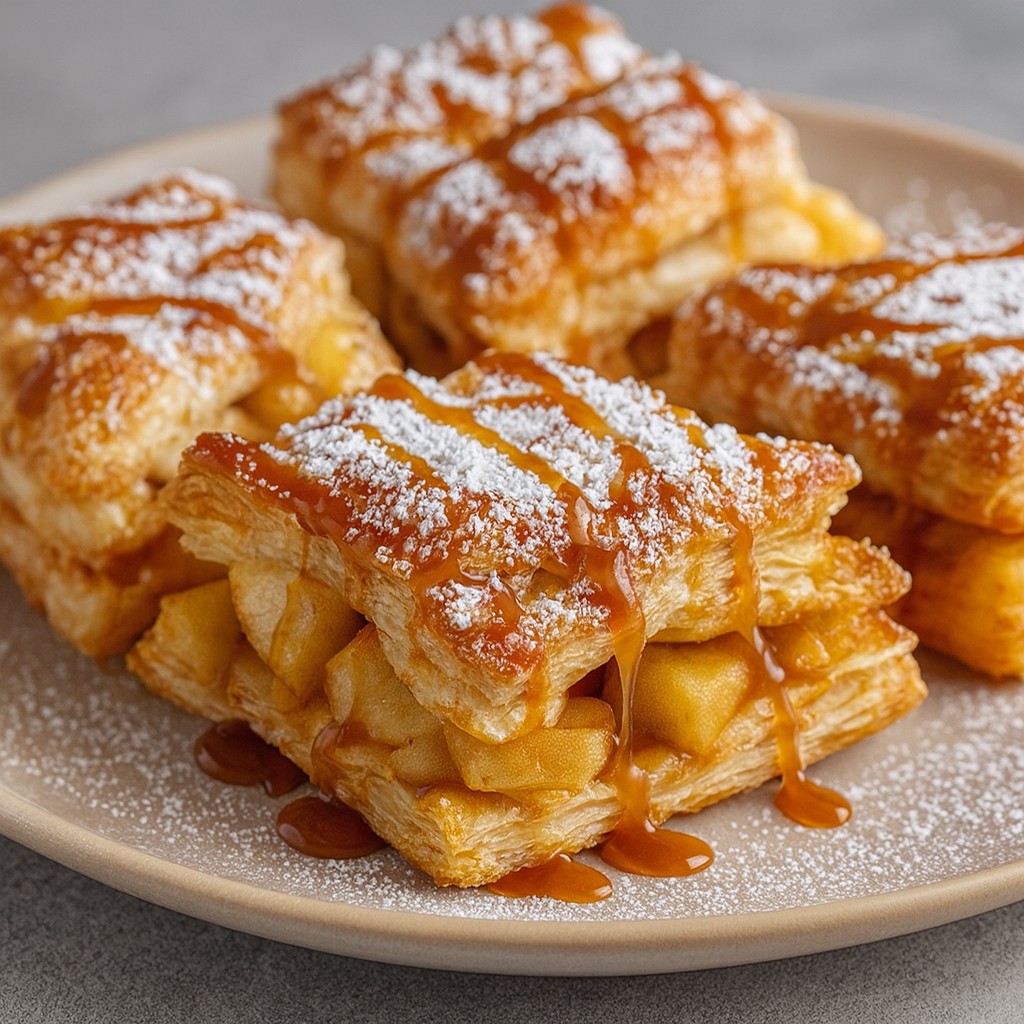 Glazed Caramel Apple Puff Pastry