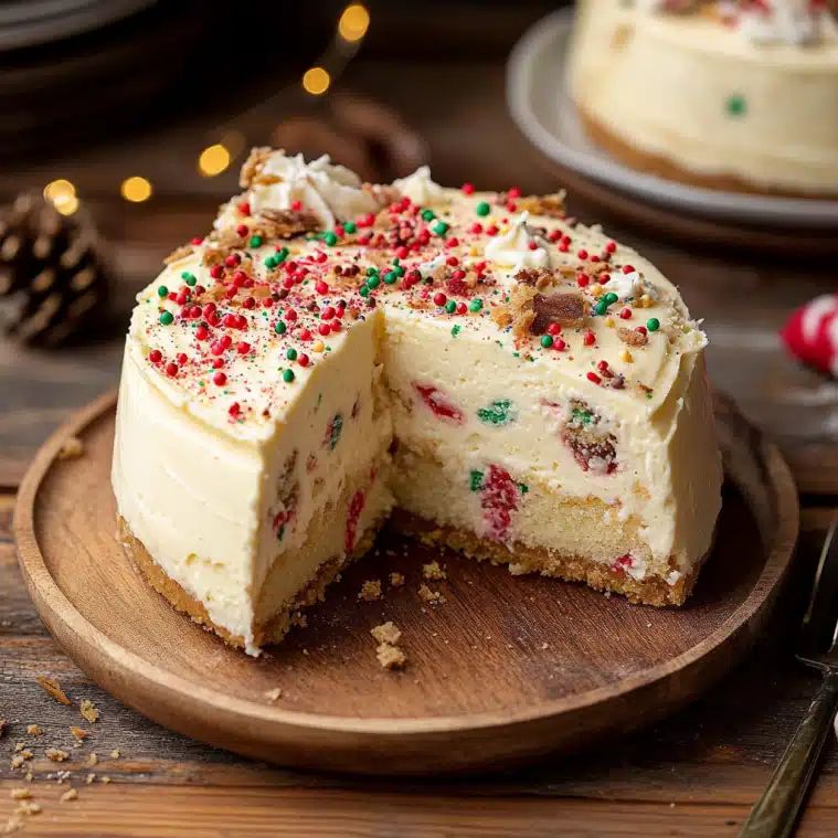 Festive Sugar Cookie Cheesecake