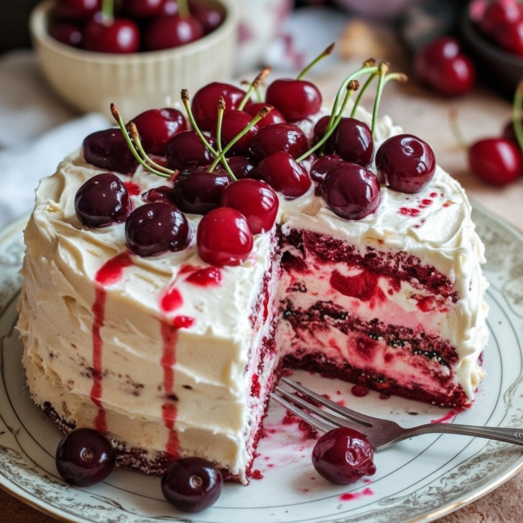 Luscious Cherry Layer Cake With Cherry Cream Cheese Frosting
