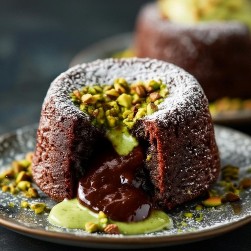 Mouthwatering Pistachio Chocolate Lava Cakes