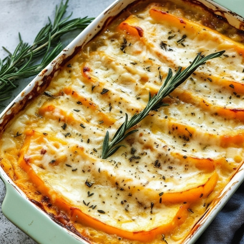 Comforting Sage Butternut Squash Gratin