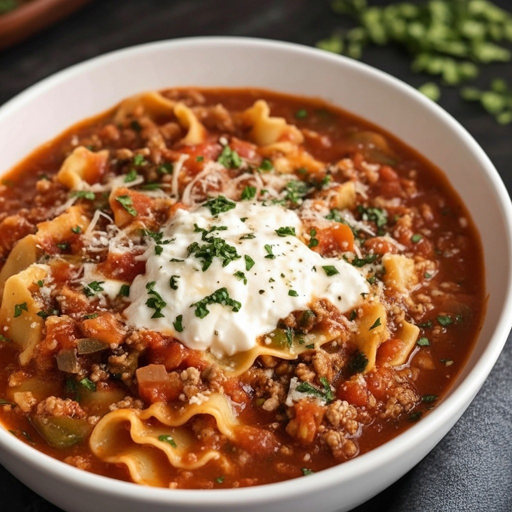 Cozy Crockpot Lasagna Soup
