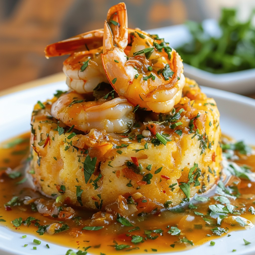 Flavorful Garlic Shrimp Mofongo