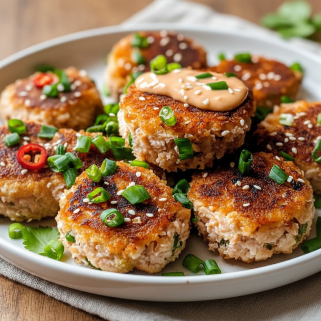 Crispy Asian Tuna Cakes With Spicy Mayo
