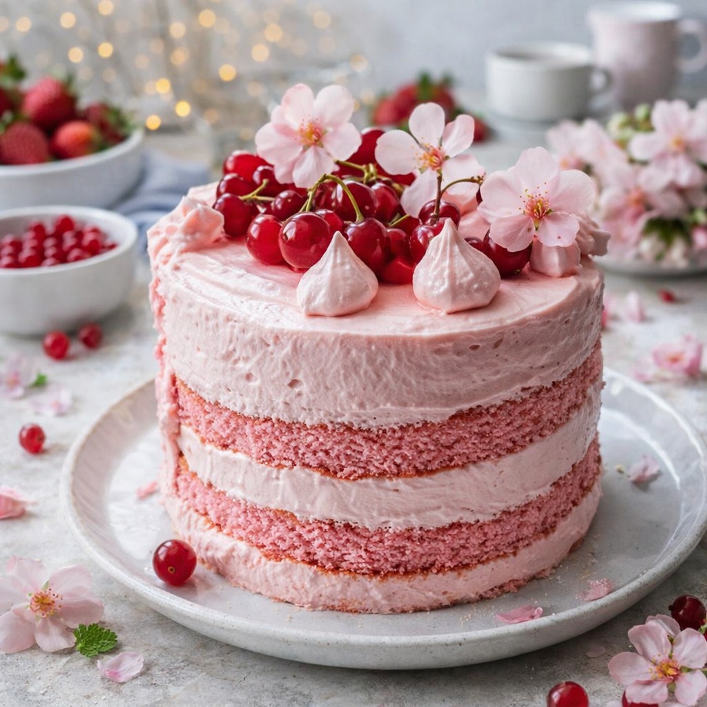 Delicate Cherry Blossom Dream Cake
