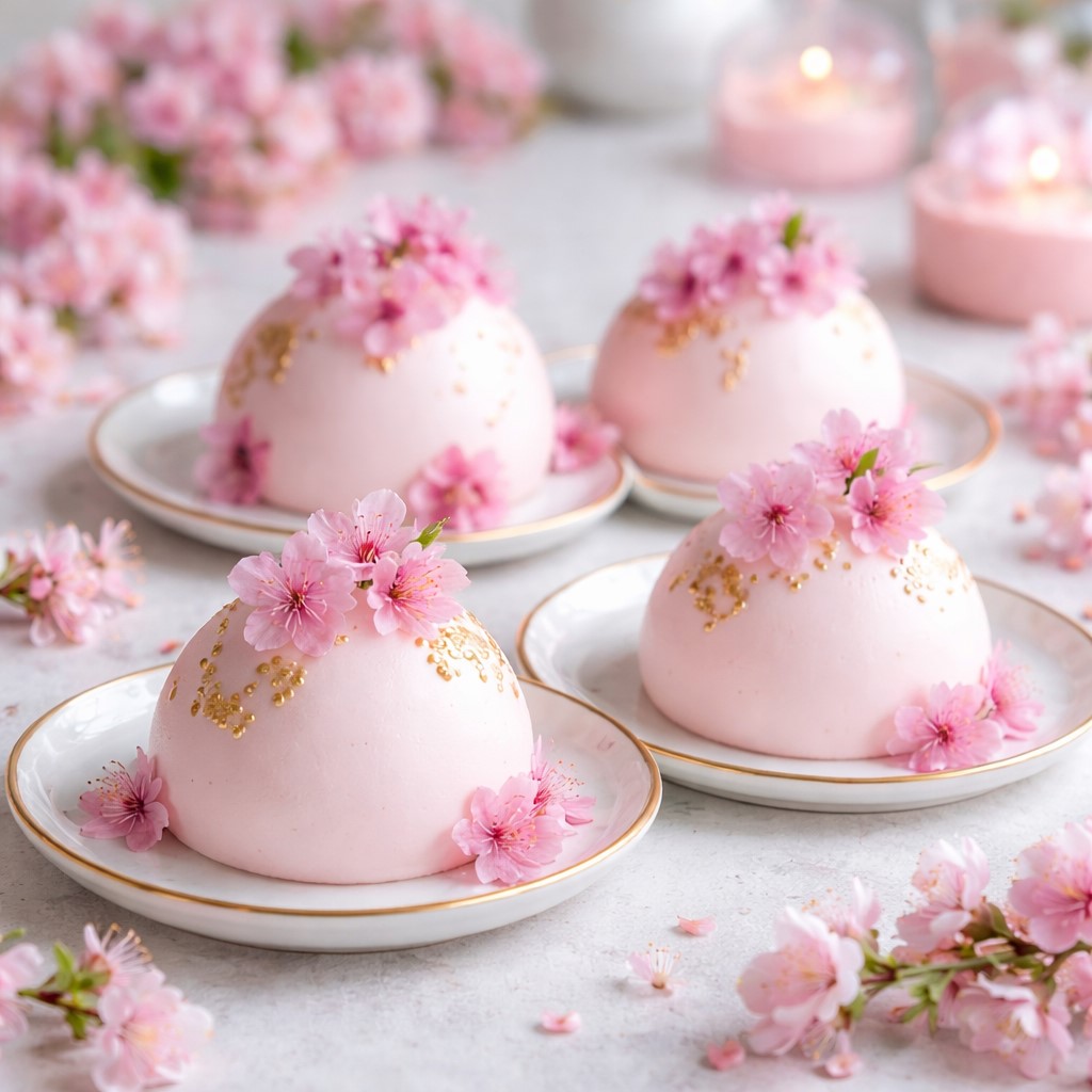 Savory Cherry Blossom Mousse Domes